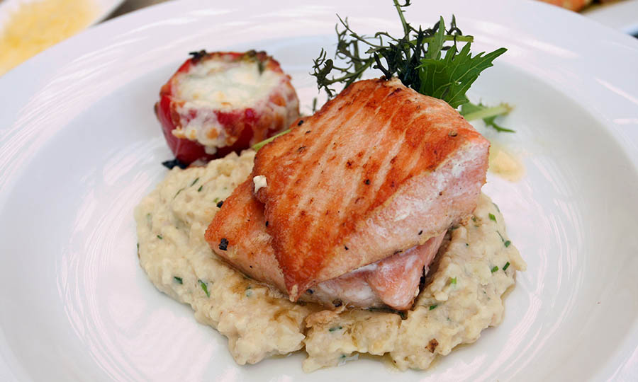 Salm�n a la plancha con risotto - Tanino de Casas Del Bosque