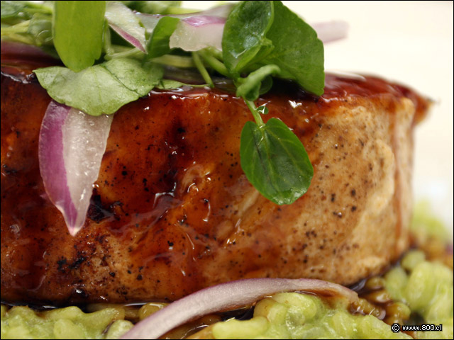Detalle de Albacora con Risotto de Pesto (2) - La Mar Cebichera