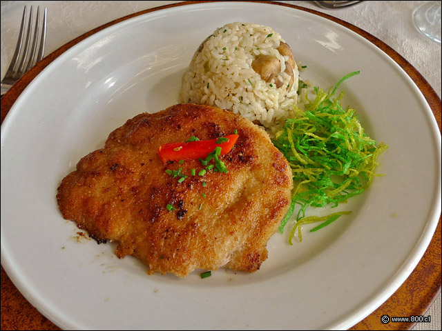 Escalopa de cerdo con arroz al champin - Giratorio