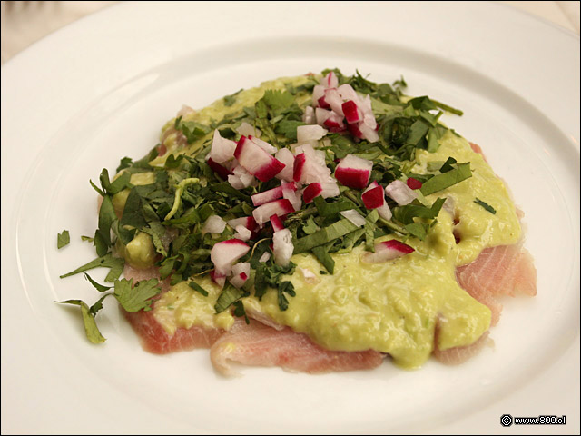 Tiradito de Reineta al Aj Verde - Divertimento Chileno