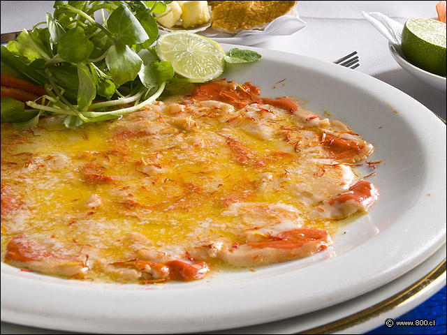 Detalle de Carpaccio de Ostiones - Puerto Marisko