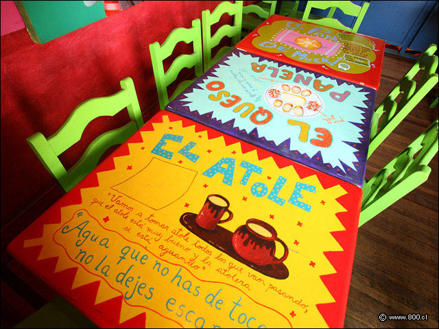 Detalle de mesas del restaurante La Mordida - La Mordida