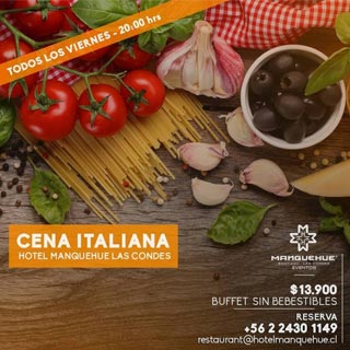 Cena Italiana en Hotel Manquehue