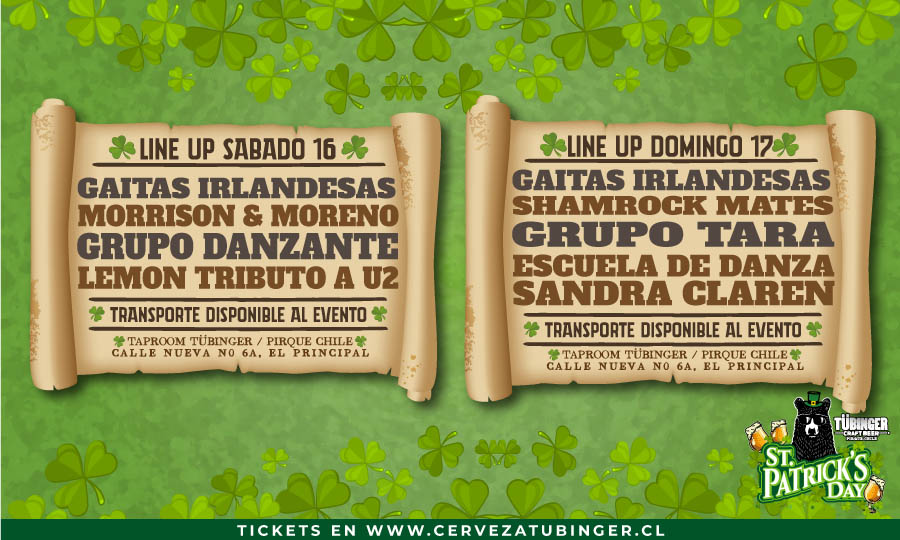 Pocos das para vivir el verdadero Festival de St Patricks Day en Chile. TapRoom Tubinger en Pirque