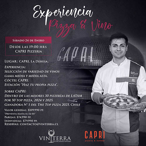 Experiencia Pizza y Vino en CAPRI La Dehesa