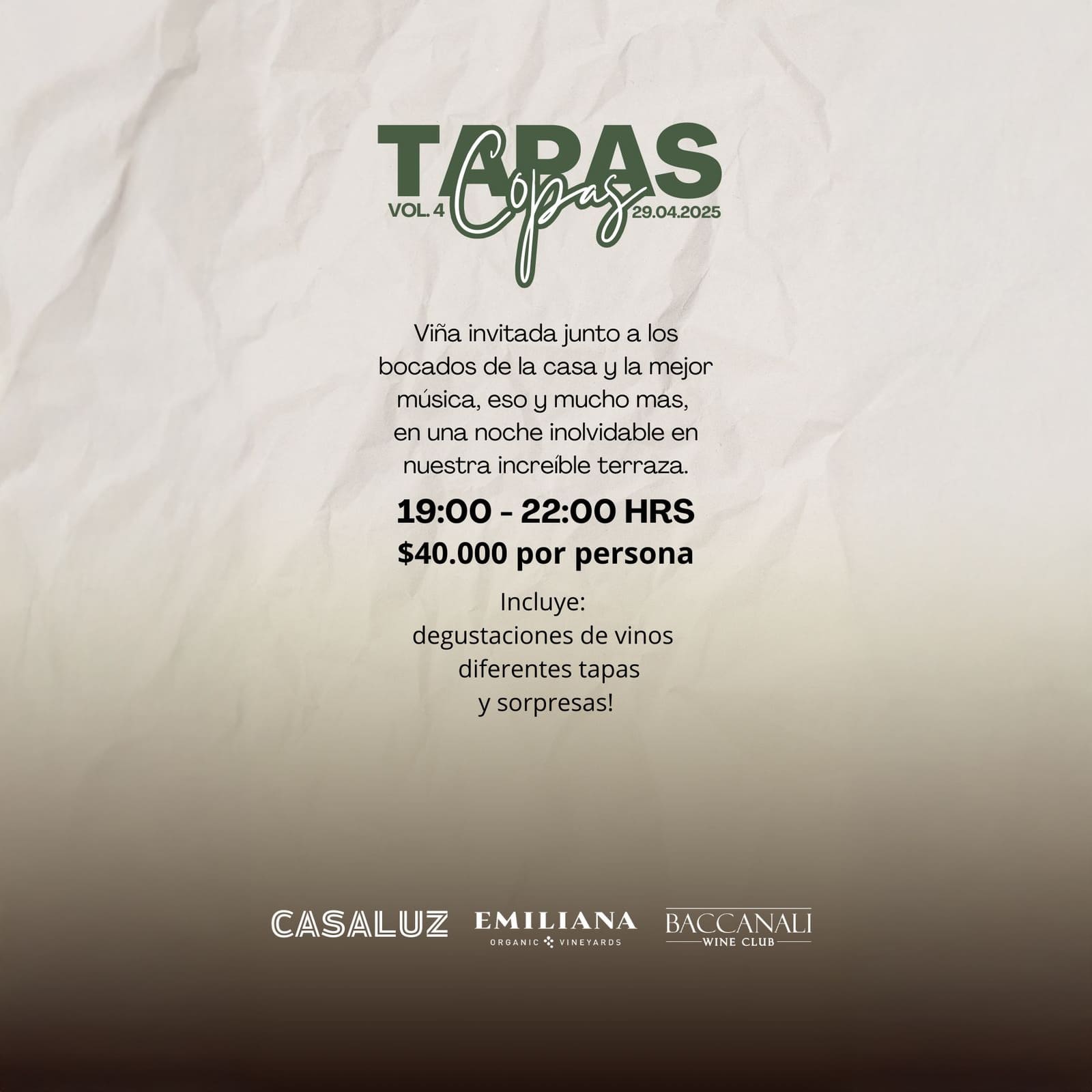 Tapas y Copas, con Emiliana en la terraza de Casaluz