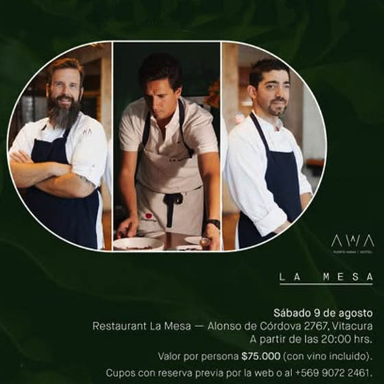 Cena Los sabores del Sur de Chile en La Mesa Restaurante