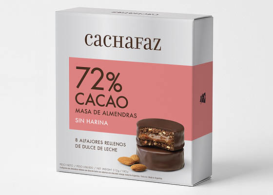 Cachafaz presenta nuevo alfajor 72% cacao y harina de almendras