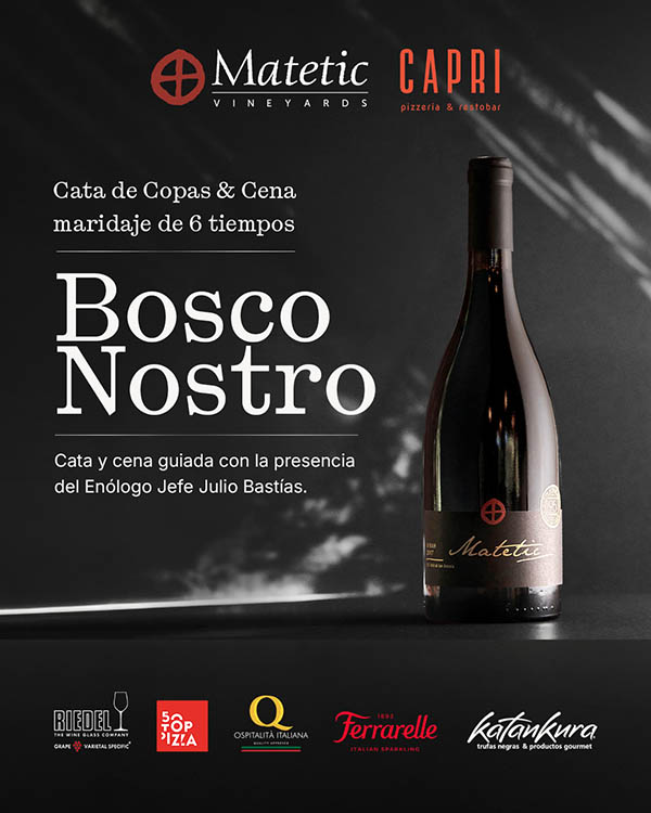 Bosco Nostro: Experiencia de cata de copas y maridaje en CAPRI